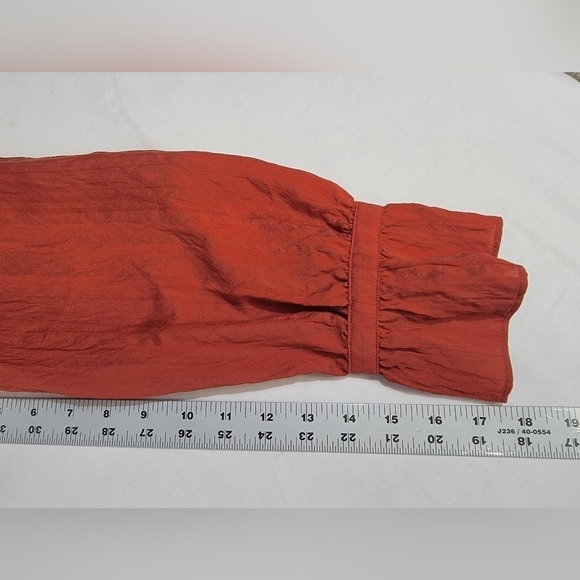 LOFT Outlet Women's size XL Long Sleeve Button Front Rayon Crinkle Fabric - Picture 7 of 10